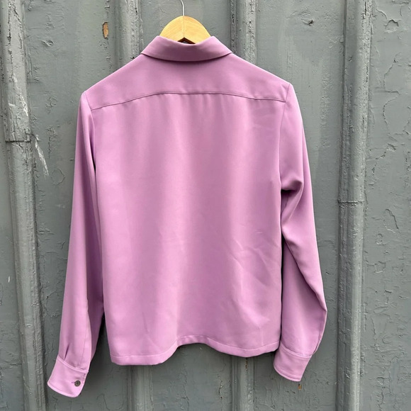 Dries Van Noten Purple Concealed Button Down Shirt, Size 36 - Picture 7 of 13